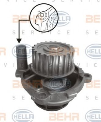8MP 376 800-044 BEHR+HELLA+SERVICE Cooling System Water Pump