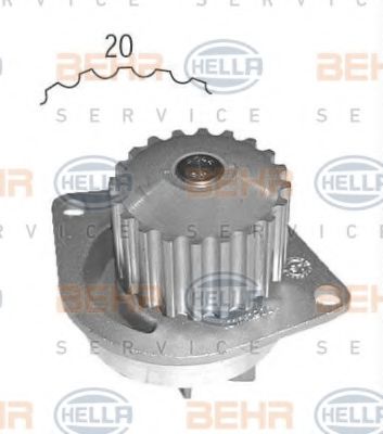 8MP 376 800-754 BEHR+HELLA+SERVICE Cooling System Water Pump