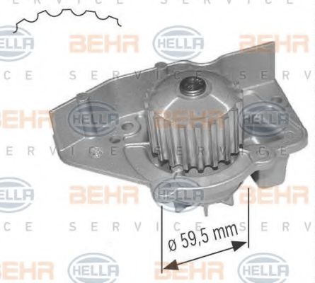 8MP 376 801-084 BEHR+HELLA+SERVICE Cooling System Water Pump