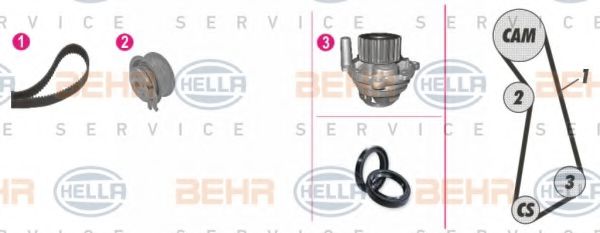 8MP 376 801-801 BEHR+HELLA+SERVICE Belt Drive Timing Belt