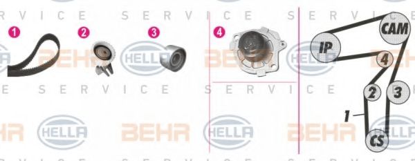8MP 376 802-801 BEHR+HELLA+SERVICE Belt Drive Timing Belt