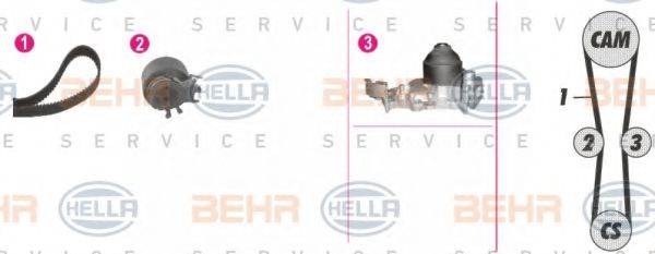 8MP 376 802-851 BEHR+HELLA+SERVICE Belt Drive Timing Belt
