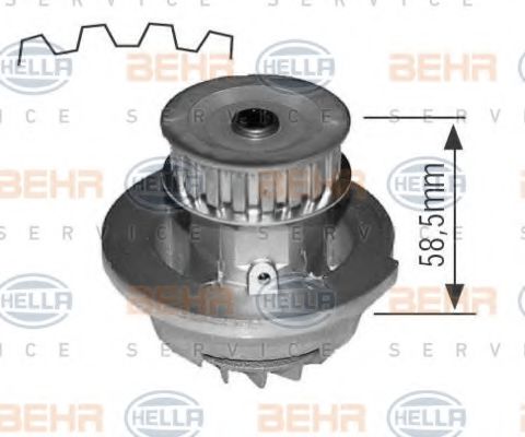 8MP 376 803-434 BEHR+HELLA+SERVICE Cooling System Water Pump