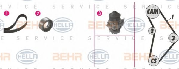 8MP 376 803-821 BEHR+HELLA+SERVICE Belt Drive Timing Belt