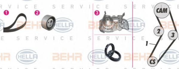 8MP 376 805-841 BEHR+HELLA+SERVICE Timing Belt
