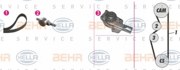 8MP 376 805-881 BEHR+HELLA+SERVICE Belt Drive Timing Belt