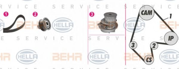 8MP 376 805-891 BEHR+HELLA+SERVICE Timing Belt
