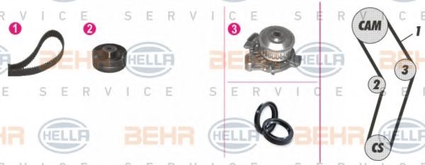 8MP 376 807-841 BEHR+HELLA+SERVICE Timing Belt