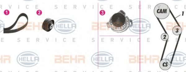 8MP 376 807-851 BEHR+HELLA+SERVICE Timing Belt