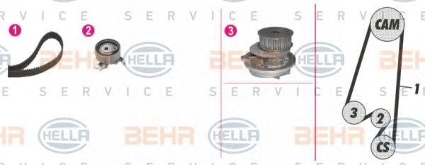 8MP 376 807-881 BEHR+HELLA+SERVICE Belt Drive Timing Belt