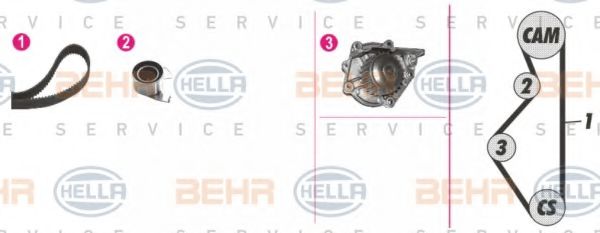8MP 376 808-801 BEHR+HELLA+SERVICE Timing Belt