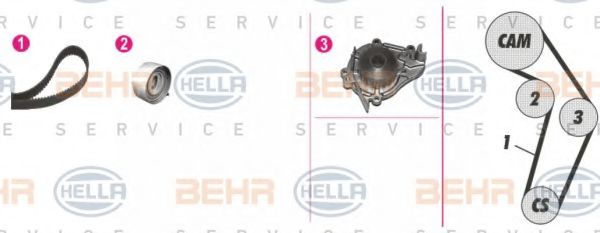 8MP 376 808-841 BEHR+HELLA+SERVICE Timing Belt
