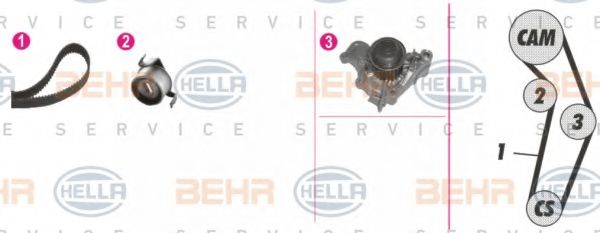 8MP 376 808-891 BEHR+HELLA+SERVICE Belt Drive Timing Belt