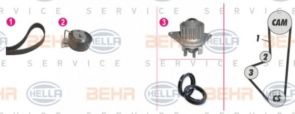 8MP 376 809-831 BEHR+HELLA+SERVICE Tensioner Pulley, timing belt