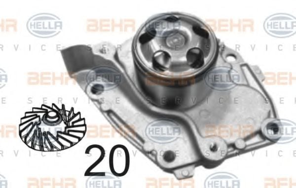 8MP 376 810-404 BEHR+HELLA+SERVICE Cooling System Water Pump
