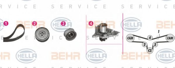8MP 376 810-811 BEHR+HELLA+SERVICE Timing Belt
