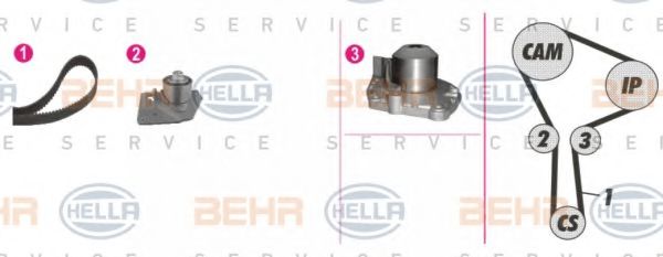8MP 376 810-871 BEHR+HELLA+SERVICE Belt Drive Timing Belt