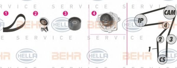 8MP 376 812-811 BEHR+HELLA+SERVICE Timing Belt
