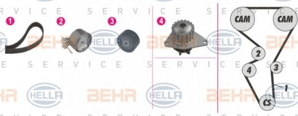 8MP 376 813-831 BEHR+HELLA+SERVICE Deflection/Guide Pulley, timing belt