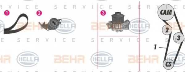 8MP 376 813-841 BEHR+HELLA+SERVICE Belt Drive Timing Belt