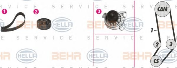 8MP 376 815-821 BEHR+HELLA+SERVICE Timing Belt