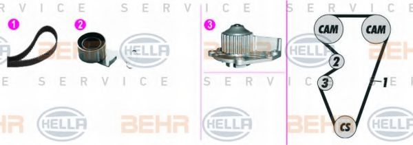 8MP 376 815-861 BEHR+HELLA+SERVICE Belt Drive Tensioner Pulley, timing belt