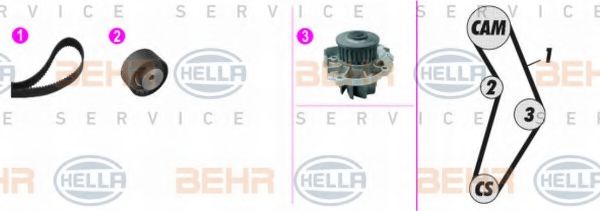 8MP 376 816-831 BEHR+HELLA+SERVICE Timing Belt
