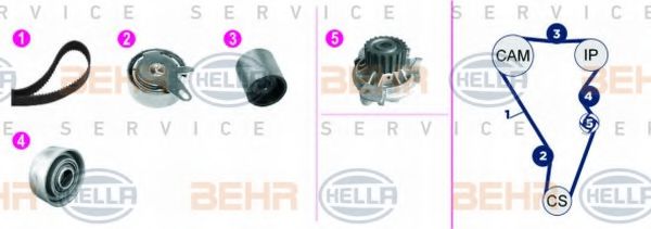 8MP 376 817-851 BEHR+HELLA+SERVICE Belt Drive Timing Belt