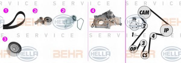 8MP 376 817-861 BEHR+HELLA+SERVICE Tensioner Pulley, timing belt