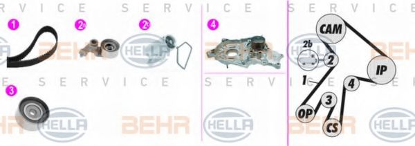 8MP 376 817-871 BEHR+HELLA+SERVICE Belt Drive Tensioner Pulley, timing belt