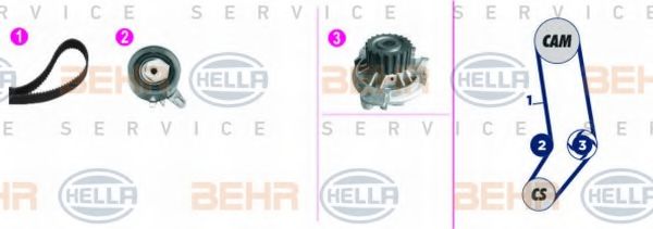 8MP 376 818-811 BEHR+HELLA+SERVICE Belt Drive Tensioner Pulley, timing belt