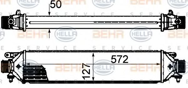 8ML 376 899-131 BEHR+HELLA+SERVICE Система подачи воздуха Интеркулер