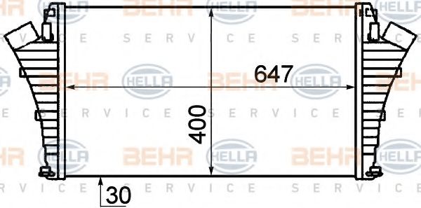8ML 376 899-151 BEHR+HELLA+SERVICE Intercooler, charger