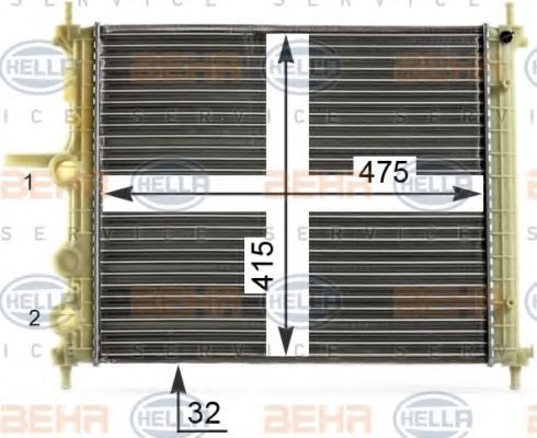 8MK 376 900-141 BEHR+HELLA+SERVICE Cooling System Radiator, engine cooling