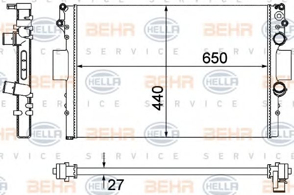 8MK 376 900-234 BEHR+HELLA+SERVICE Cooling System Radiator, engine cooling