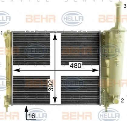 8MK 376 900-301 BEHR+HELLA+SERVICE Radiator, engine cooling
