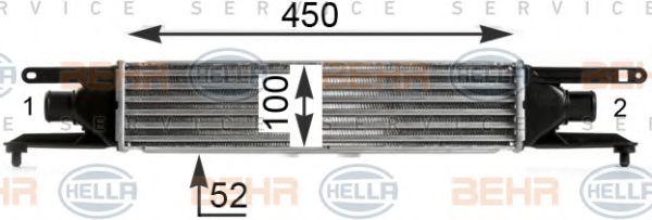 8ML 376 900-401 BEHR+HELLA+SERVICE Intercooler, charger