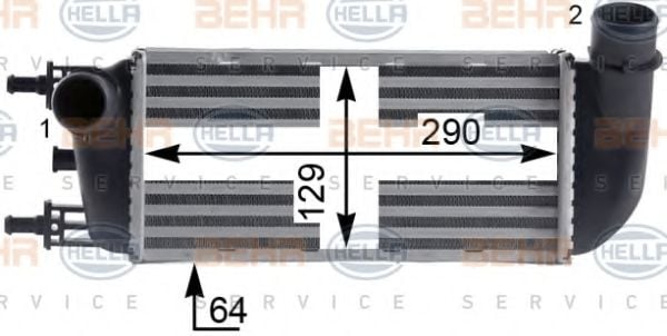 8ML 376 900-421 BEHR+HELLA+SERVICE Intercooler, charger