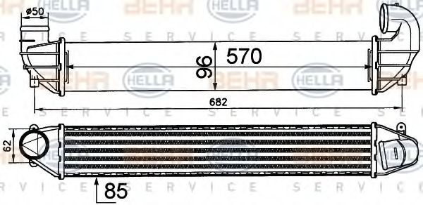 8ML 376 911-411 BEHR+HELLA+SERVICE Intercooler, charger
