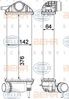 8ML 376 912-111 BEHR+HELLA+SERVICE Intercooler, charger