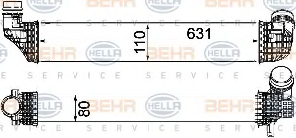 8ML 376 912-121 BEHR+HELLA+SERVICE Intercooler, charger