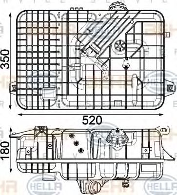 8MA 376 923-791 BEHR+HELLA+SERVICE Cooling System Expansion Tank, coolant