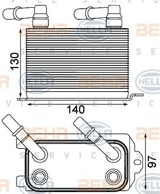 8MO 376 924-211 BEHR+HELLA+SERVICE Oil Cooler, automatic transmission