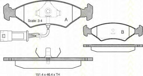 8110 16801 TRISCAN Brake System Brake Pad Set, disc brake