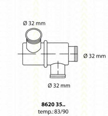 8620 3583 TRISCAN Thermostat, coolant