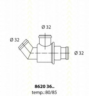 8620 3680 TRISCAN Thermostat, coolant