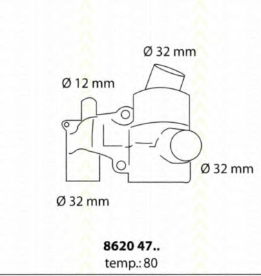 8620 4780 TRISCAN Thermostat, coolant
