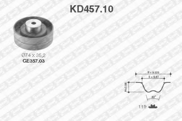 KD457.10 SNR Ременный привод Комплект ремня ГРМ