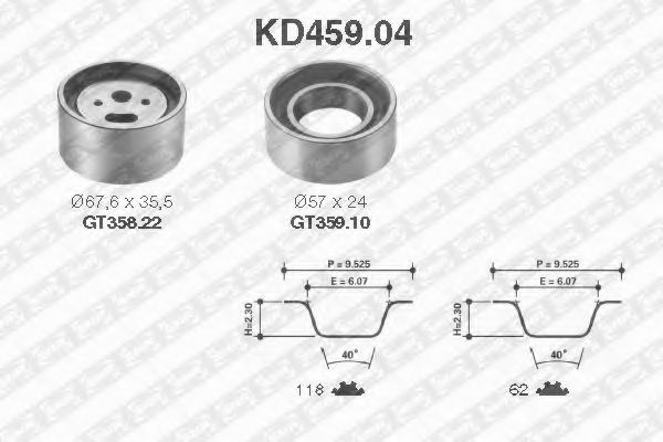 KD459.04 SNR Belt Drive Timing Belt Kit
