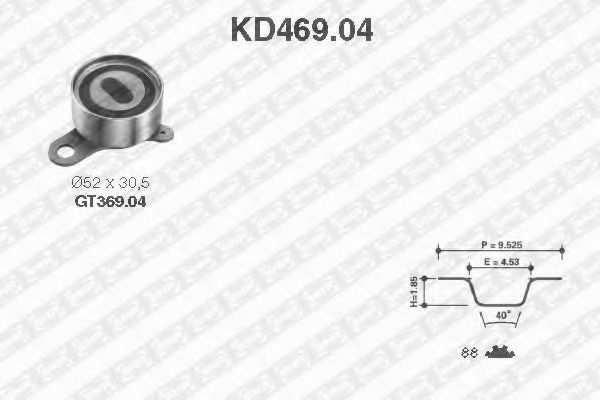 KD469.04 SNR Ременный привод Комплект ремня ГРМ